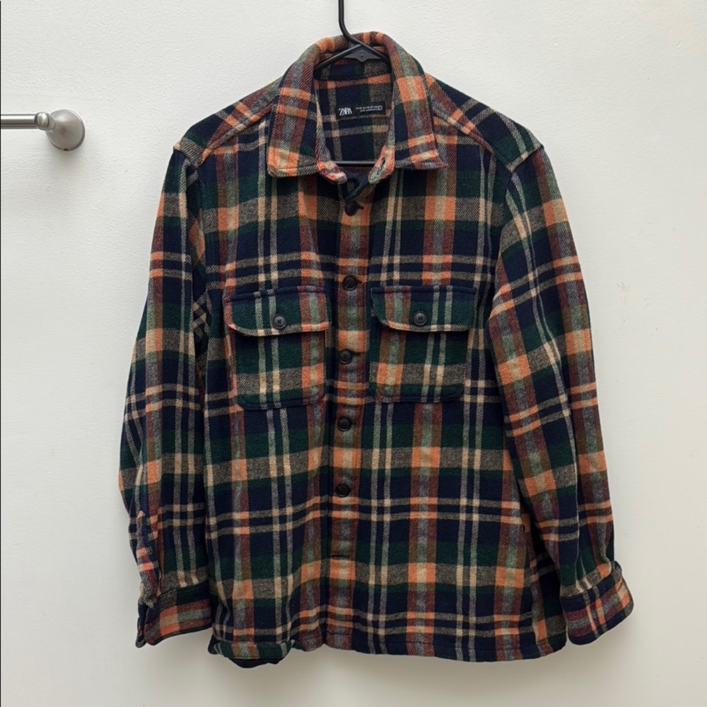 Zara Multicolor Plaid Shirt Jacket
